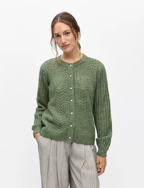 OBJFLORA RE LS KNIT BUTTON CARDIGAN NOOS