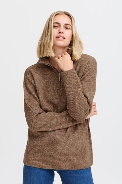 PZASTRA Zipper Roll Neck pullover