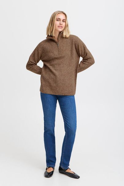 PZASTRA Zipper Roll Neck pullover