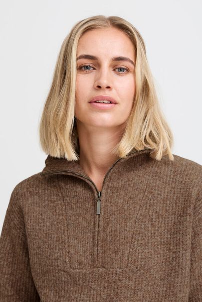 PZASTRA Zipper Roll Neck pullover