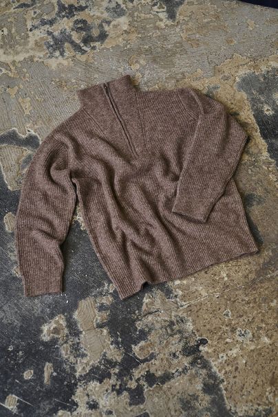 PZASTRA Zipper Roll Neck pullover