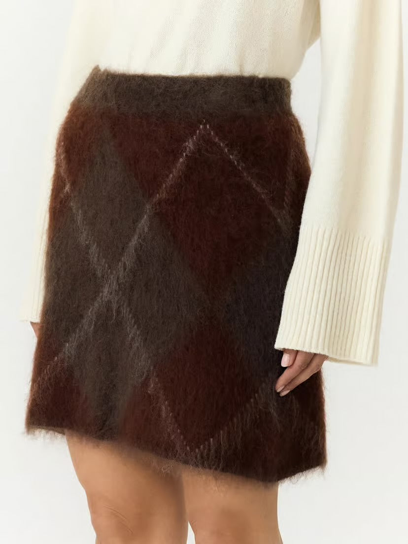 YASARGY HW MOHAIR BLEND KNIT SKIRT S.