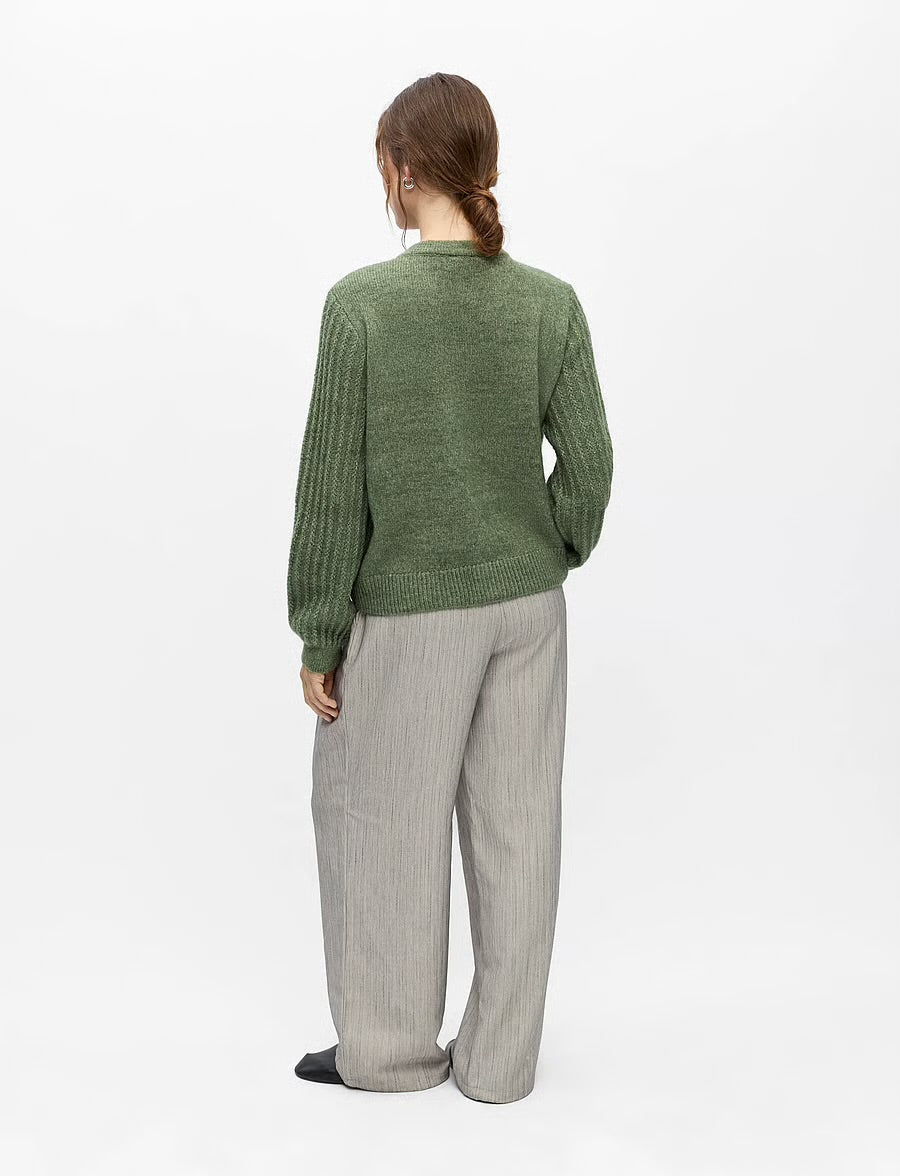 OBJFLORA RE LS KNIT BUTTON CARDIGAN NOOS