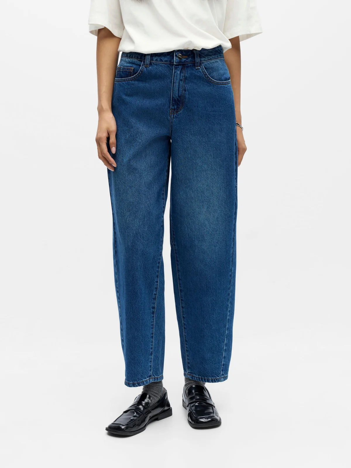 OBJMIU ZOE MW BARREL ANKLE JEANS NOOS