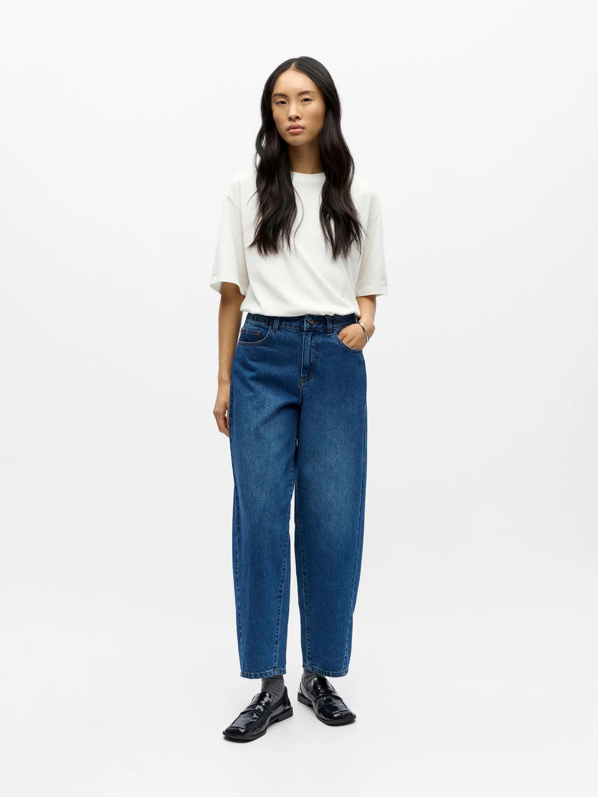 OBJMIU ZOE MW BARREL ANKLE JEANS NOOS