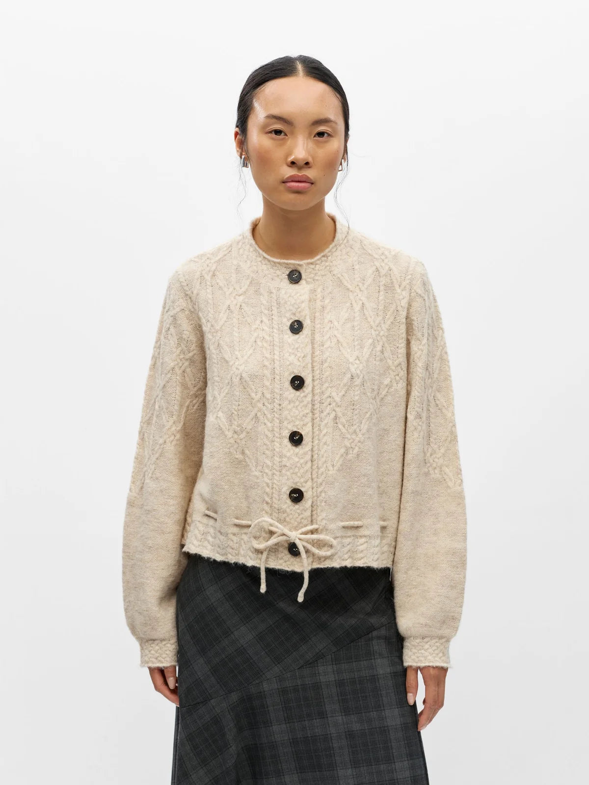 OBJGUNVI L\S RE KNIT CARDIGAN NOOS