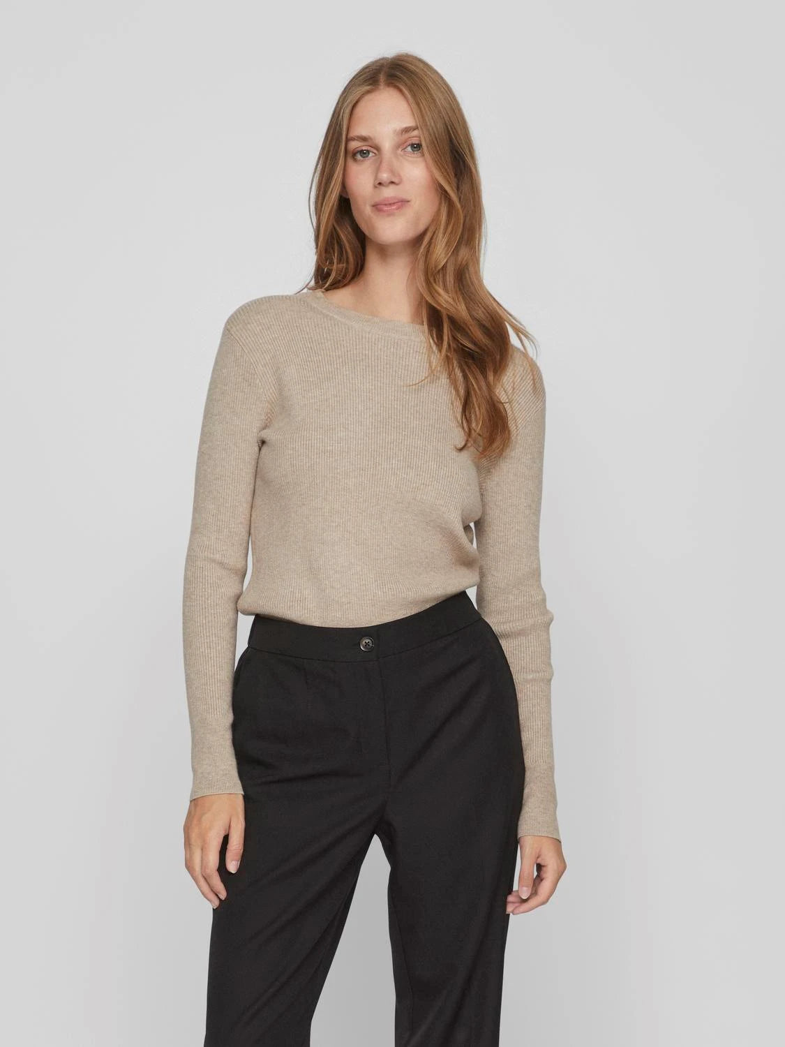 VICOMFY O - NECK L/S KNIT  TOP - NOOS