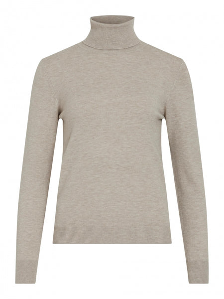 VICOMFY L/S ROLL-NECK  KNIT TOP/PB